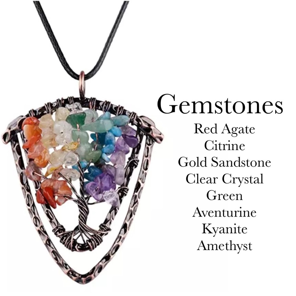Quartz Crystal Tree of Life Healing Necklace - Picture 3 of 15